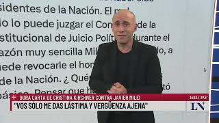 Cristina le respondió a Milei luego de que el Gobierno le quitara la jubilación de privilegio [upl. by Ailefo]