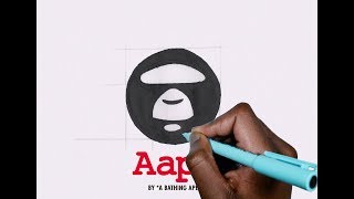 HOW TO DRAW THE AAPE LOGO  EASY [upl. by Nilyaj]