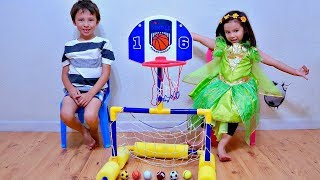 Learn The Names of Sport Ball for Toddler and Children with Magic Size Pretend Play [upl. by Rosaleen]