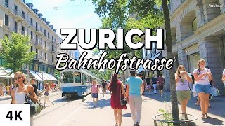 🇨🇭 ZURICH CITY SWITZERLAND  Bahnhofstrasse [upl. by Ayifa716]