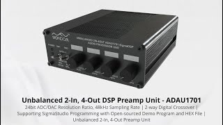 ADAU1701 DSP Preamp Intro  Unbalanced 2In 4Out 2Way Digital Crossover Sigmastudio Supported [upl. by Coussoule]