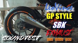 Leo Vince Evo II GP Style SBK SlipOn Exhaust Sound Test for KTM Duke 125200390 [upl. by Neelav]