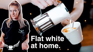 Flat White at home without a coffee machine • Home Barista [upl. by Yelwar451]