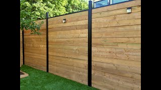 SLIPFENCE Horizontal Wood and Aluminum 6ft installation video [upl. by Ennavoj]