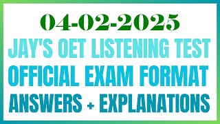 OET LISTENING TEST 04022025 oet oetexam oetnursing oetlisteningtest [upl. by Noiroc220]