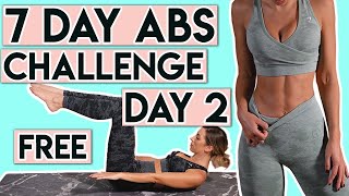 7 Day Beginner Core Challenge  11 LINE ABS WORKOUT  Day 2 [upl. by Revned]