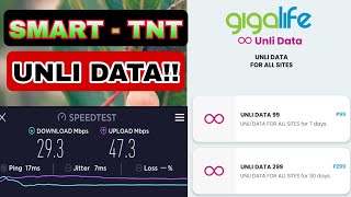 SMART and TNT Unli Data Promo in Gigalife [upl. by Sobel946]