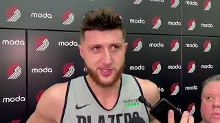 Trail Blazers center Jusuf Nurkic updates shoulder injury [upl. by Ardella264]