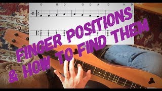 Finger Positions on Mountain Dulcimer  Beginner Dulcimer Lessons  Tabs on screen [upl. by Kara]