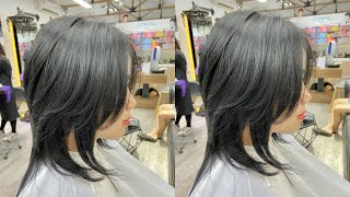 Tóc mullet Nữ Hướng dẫn cắt  Triangle Layer [upl. by Nivlac]