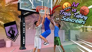 1v1 vs Trash Talking Subscribers in Basketball [upl. by Nywles]