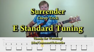 Surrender  Cheap Trick Bass Cover with Tabs [upl. by Adaiha]