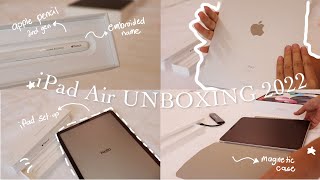 iPad air 4th gen unboxing and review 2022 🤍 64gb  accessories [upl. by Ecnarolf]