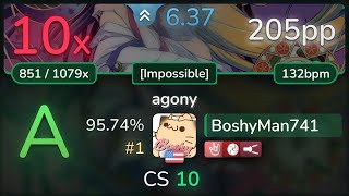 BoshyMan741  KOTOKO  agony Impossible HRSOFL 9574 1 205pp 10❌  osu [upl. by Catherin593]