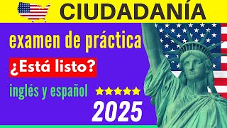 EXAMEN de ciudadanía americana prueba de PRÁCTICA en inglés y español autoexamen 2025 [upl. by Verena210]