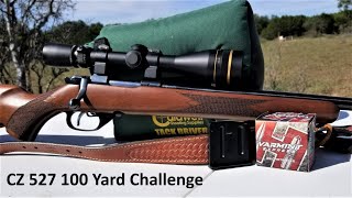 CZ 527 22 Hornet 100 Yard Challenge [upl. by Yettie935]