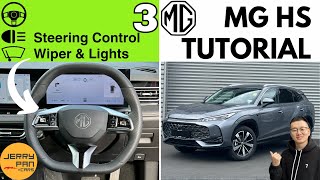 📗NEW MG HS Tutorial  3 Steering Controls Wipers amp Lights Control  User Guide Owners Manual [upl. by Vookles907]