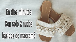 DIY Así son las sandalias que vas a querer hacer con nudos básicos de macramé  Tendencias macrame [upl. by Jerrine590]