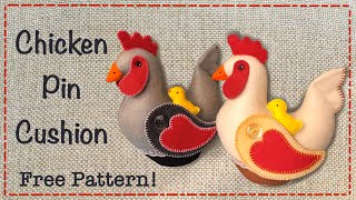 How to sew a Chicken Pincushion  FREE PATTERN  Full Tutorial with Lisa Pay [upl. by Nelluc588]