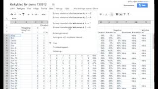 Kalkylblad i Google Drive del 9 sortering och filter [upl. by Yennej]