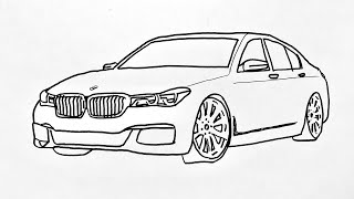 How To Draw Bmw Car Step By Step  Araba Çizimi Bmw [upl. by Anahsak]