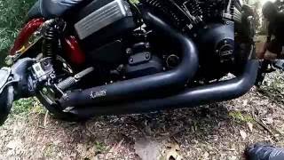 Load Harley Fatbob103Andrews Cam Freedom pipes [upl. by Eelymmij]