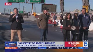 10 Freeway to be reopened Monday Newsom says [upl. by Barnum897]