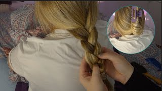 Styling My Sisters Hair for Ultimate Calm Relaxing ASMR  Brushing Braiding [upl. by Roque]