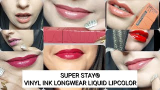 maybelline super stay vinyl ink liquid lipstick I indoor light  natural light and wear test [upl. by Yennej]