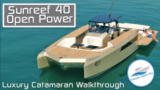 Sunreef 40  Miami Party Catamaran  Mercury Racing 865HP x2  Diamond Finish Luxury Walkthrough [upl. by Assiran]