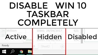 DisableCompletely hide Windows 10 Task bar with no thin black line [upl. by Dranoc746]