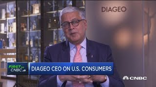 Diageo CEO Consumers moving from beer to more premium spirits [upl. by Jule]