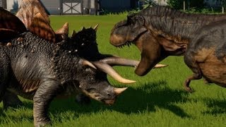 TRex vs Stegoceratops Triceratops Torosaurus Pentaceratops Styraco Chasmo amp Sino 1080p 60FPS [upl. by Musette]