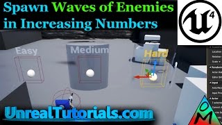 UE4 Tutorial  Spawn Waves of Enemies in Increasing Numbers [upl. by Stucker]