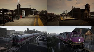 Train Sim World 2  Rush Hour  Boston Sprinter  MBTA trains at Stoughton Station [upl. by Attenohs]