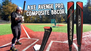 Hitting with the 2022 AXE AVENGE PRO composite  BBCOR Baseball Bat Review [upl. by Ytsrik363]