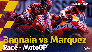 Bagnaia vs Marquez in Aragon  2021 AragonGP [upl. by Akemat154]