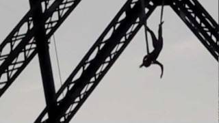 Aerialist Seanna Sharpe Over the Williamsburg Bridge Music KILLABIT [upl. by Nola574]