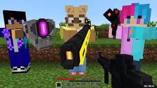 Minecraft Manhunt Vs 3 Hunters with Guns REMATCH [upl. by Westbrooke]