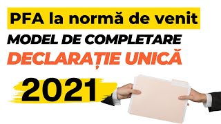 Model completare declaratie unica PFA norma de venit 2021 [upl. by Earvin]