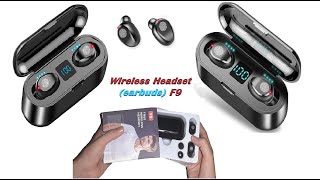 Unboxing how to use Wireless Headset earbuds F9 [upl. by Coridon]