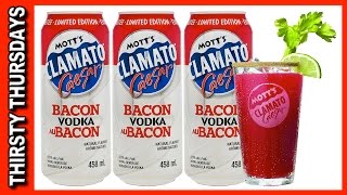 Motts Clamato Caesar Bacon Vodka Beverage [upl. by Acissj]