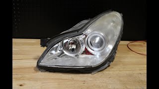 20062011 Mercedes Benz CLS Xenon Headlight Disassembly [upl. by Kumler]