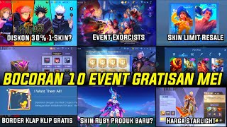 BOCORAN 10 EVENT GRATISAN MOBILE LEGENDS MEI JUNI 2024 EVENT JJK RESALE SKIN EPIC GRATIS MLBB [upl. by Ecadnarb44]