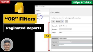 OR Filter Condition in PowerBI Paginated Reports [upl. by Ocimad411]