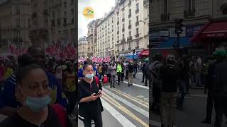 Peaceful demonstrations in Gare du Nord Paris ahead of the Paralympic Games opening ceremony [upl. by Noiro]