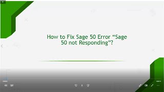 How to Fix Sage50 Error of Sage50 not Responding [upl. by Yves801]