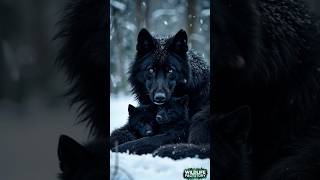 Heartwarming Footage of Snow Black Mother Wolf  Guarding Her Newborn Pups In Wild Winterland wolf [upl. by Standice]