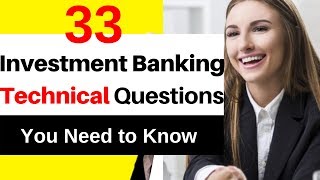 Investment Banking Technical Interview Questions [upl. by Paradies]