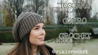 TEJER GORRO A CROCHET  GANCHILLO TIPO BOINA quotTOSCANAquot [upl. by Phelan]